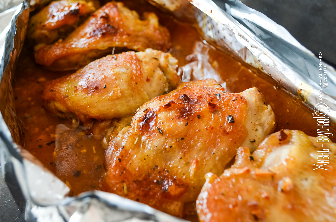 Курица с медом и простой обед