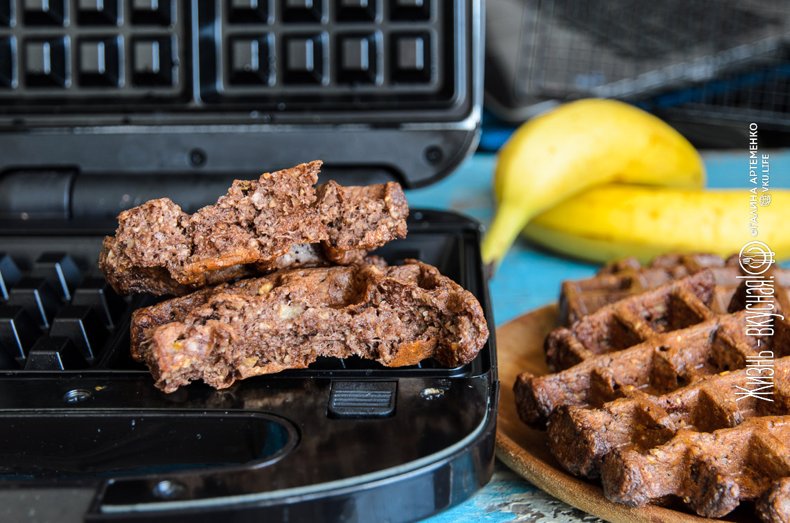 Банановые пп вафли + вафельница Рассел Хоббс