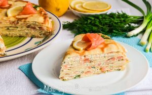 блинный торт с рыбой