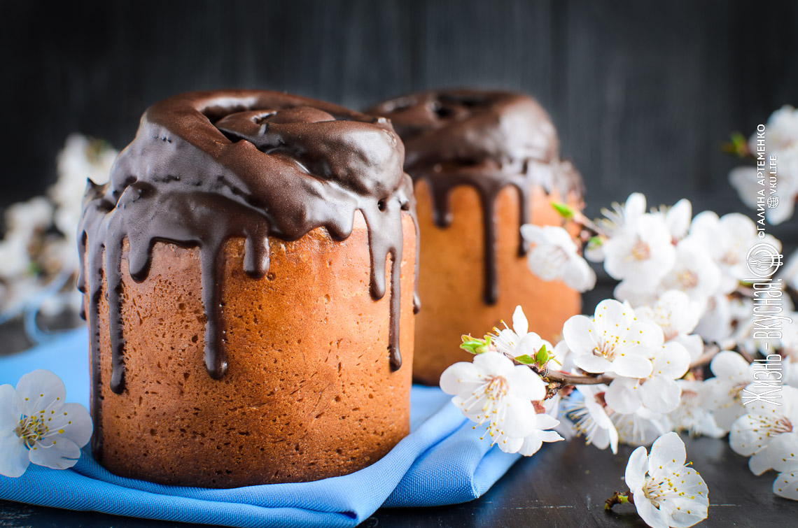 Вкусный пасхальный кулич в стиле синнабон