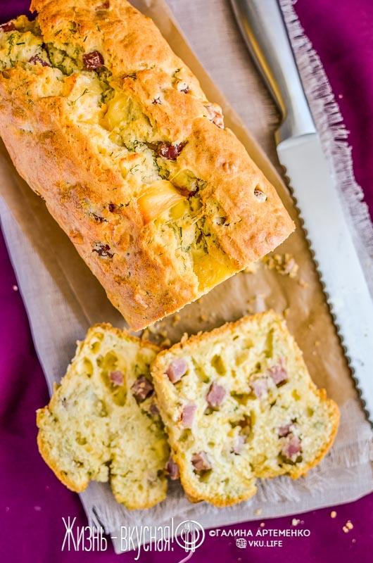 закусочный кекс с ветчиной