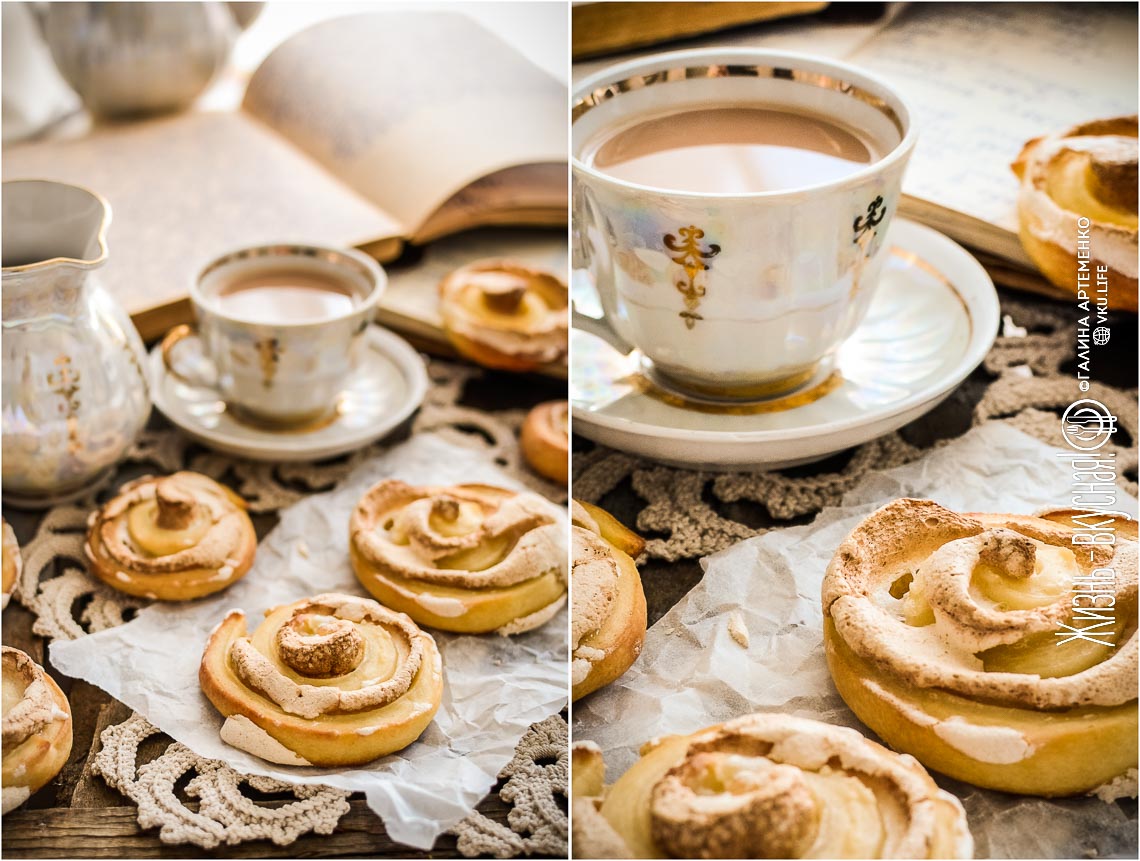 Вкусное творожное печенье с безе