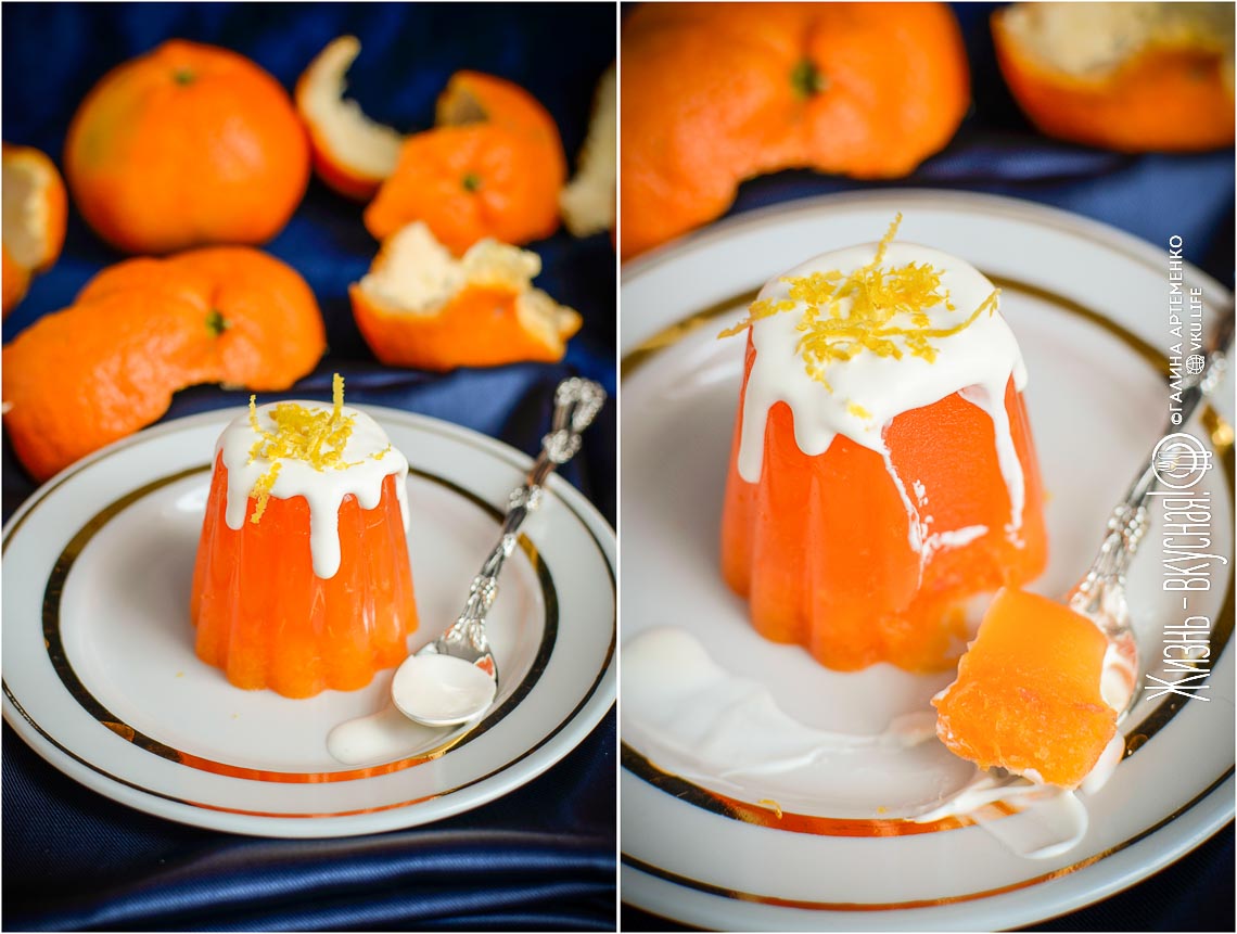 Желе без сахара из мандаринов