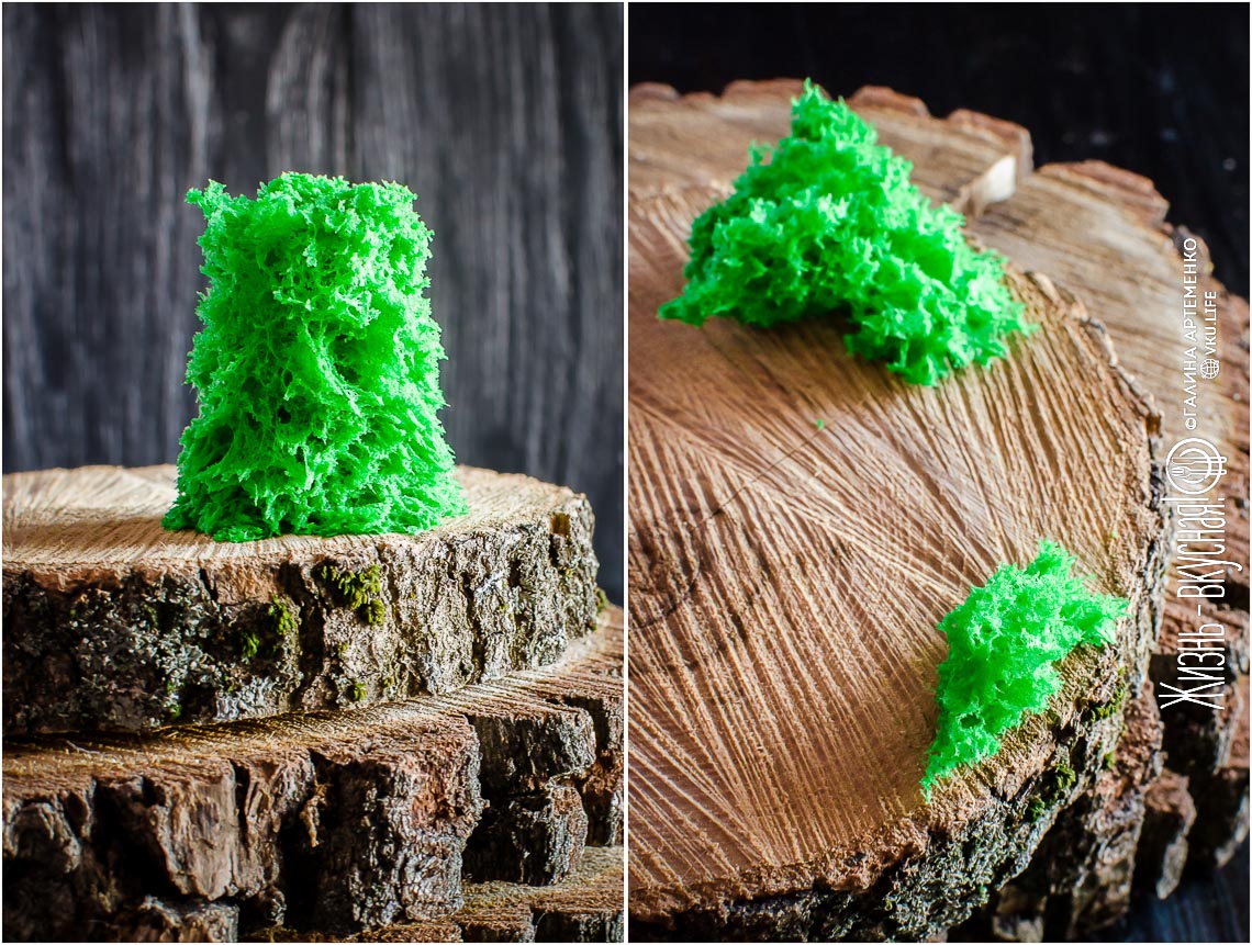 Мох для торта (бисквит для декора)