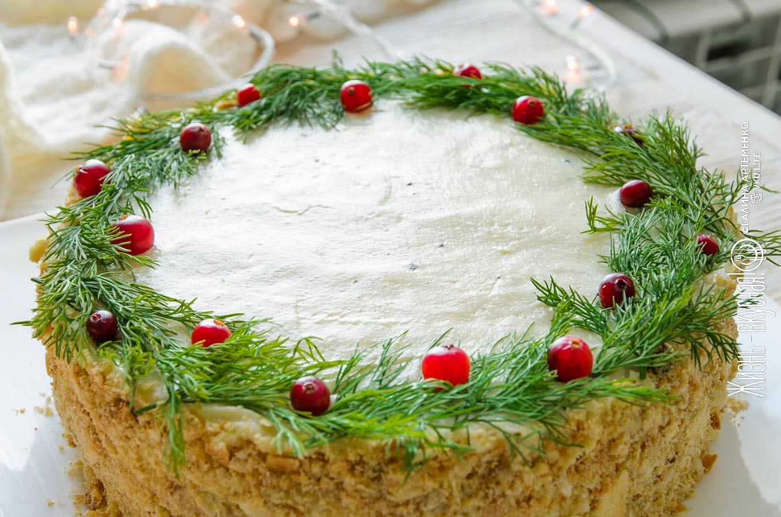 Закусочный торт Наполеон с консервами (сардина)