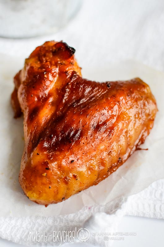 крылышки в глазури с медом и соевым соусом