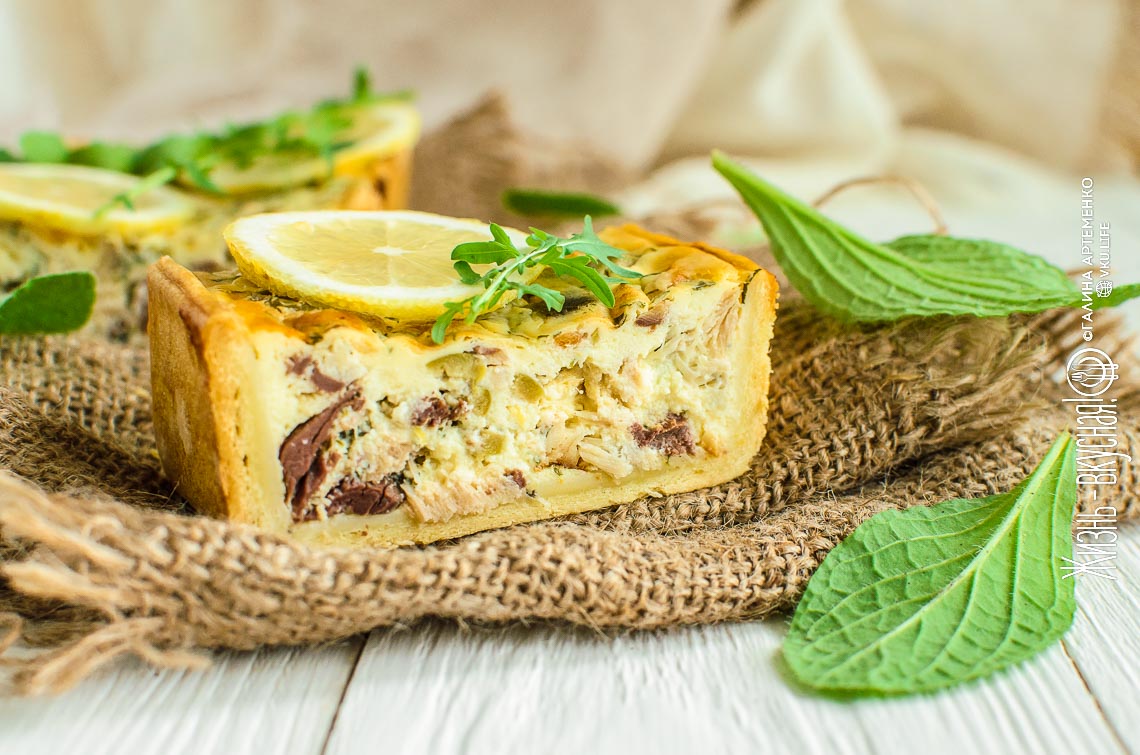 Заливной пирог киш: рецепт с рыбой