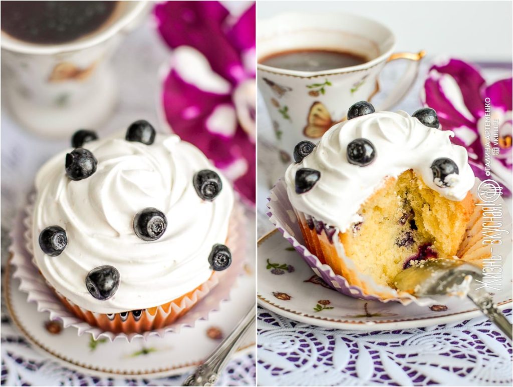 кекс с черникой и лимоном