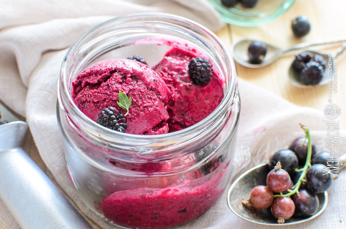 Ягодное мороженое без сахара