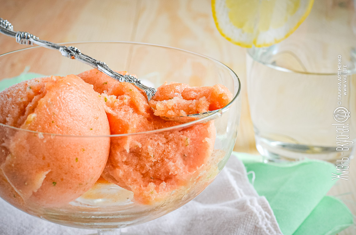 Мороженое сорбет из папайи