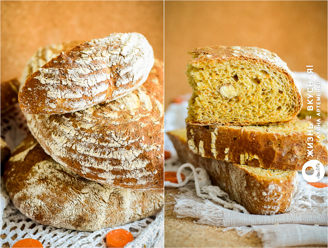 Хлеб с морковью и орехами