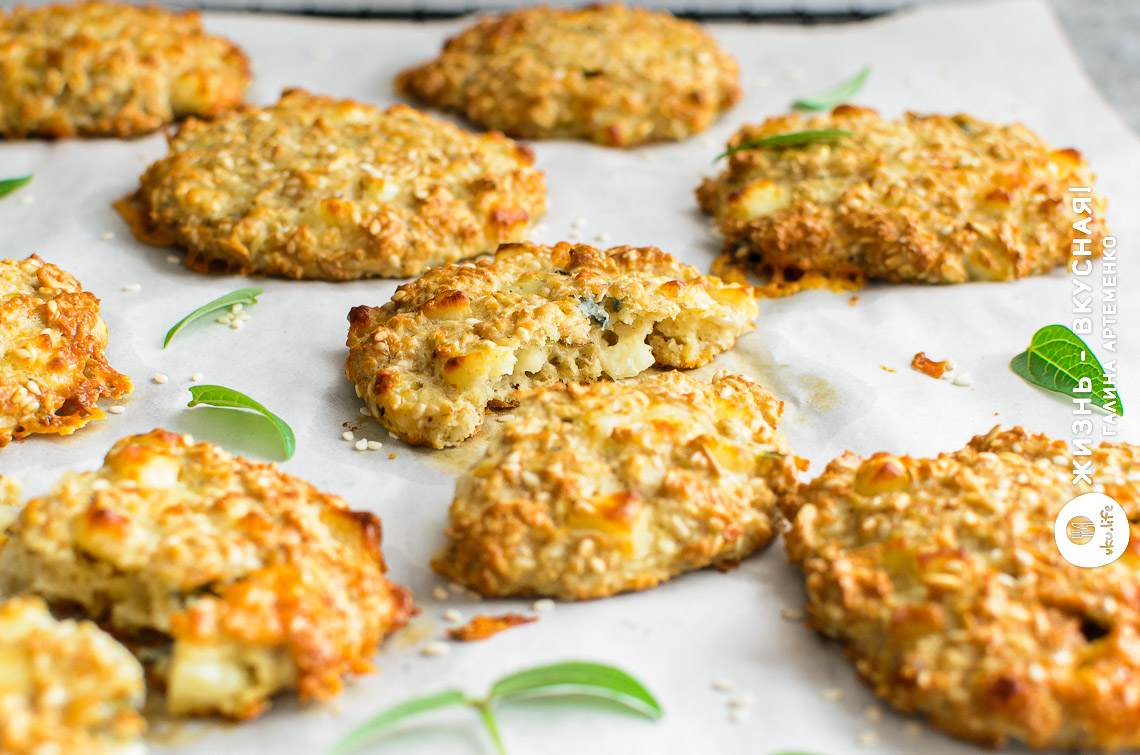 Овсяное сырное печенье (несладкое)