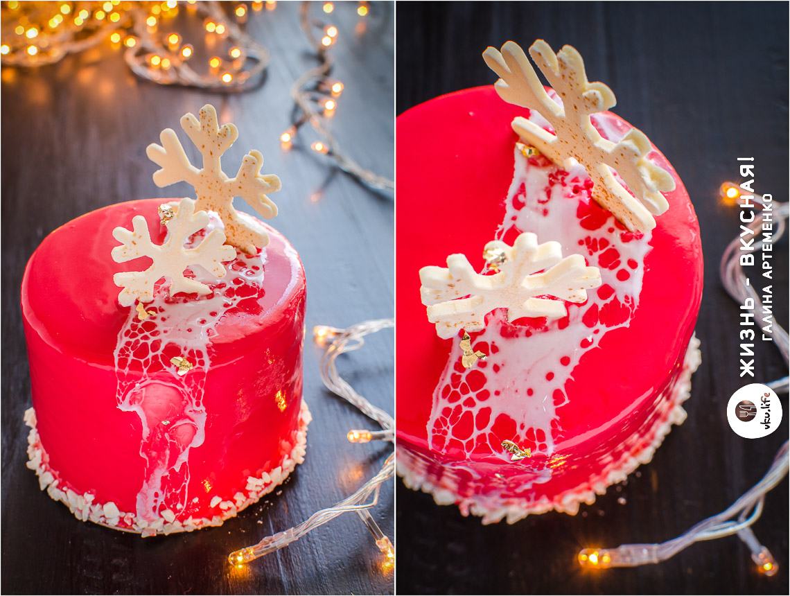 Новогодний торт «Шампанское с клубникой»: муссовый рецепт