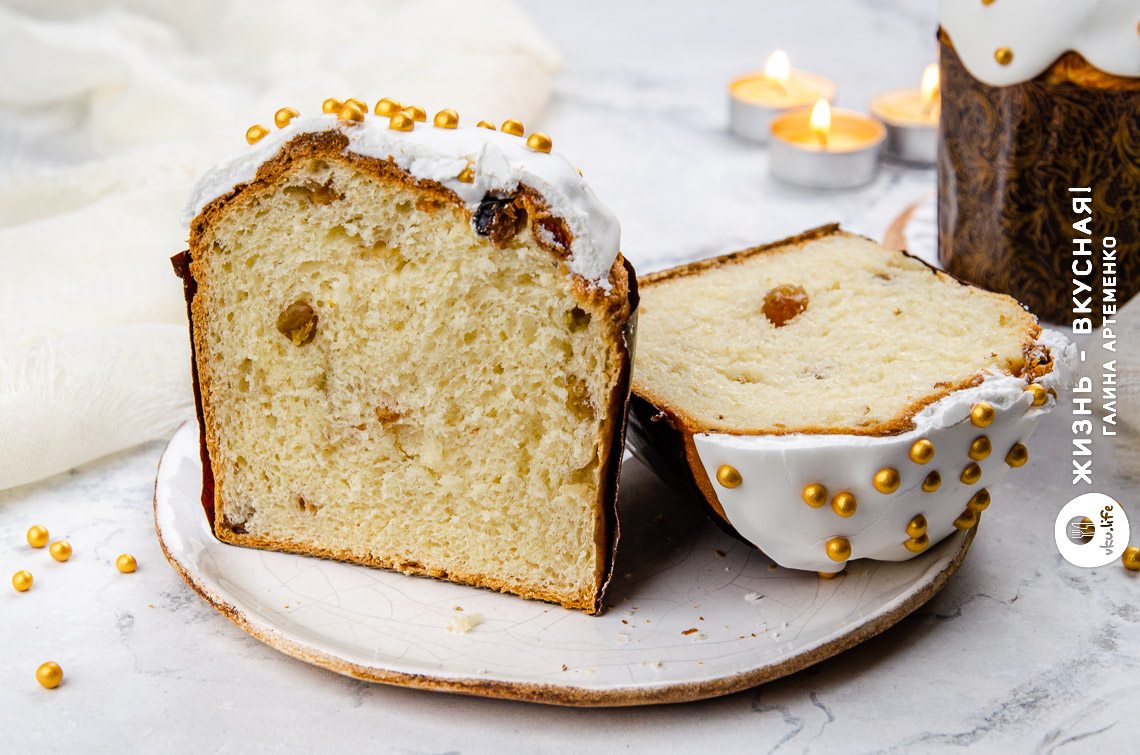 Нежный заварной кулич, который долго остается свежим